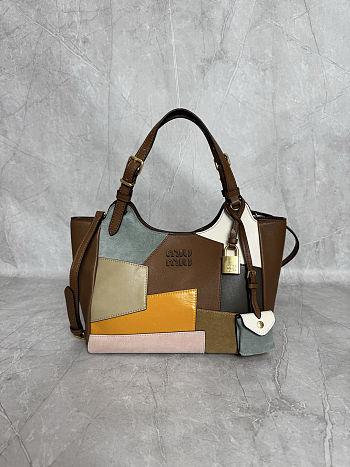 Miu Miu Oak Patchwork Leather Handbag 25.5x20x13cm