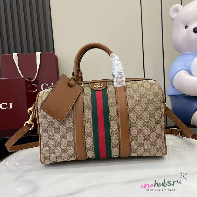 Gucci Ophidia Medium Boston Beige and brown 30x16x20cm - 1