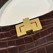 Fendi Peekaboo Bag Dark Brown Crocodile Bag 23x13x17cm - 2