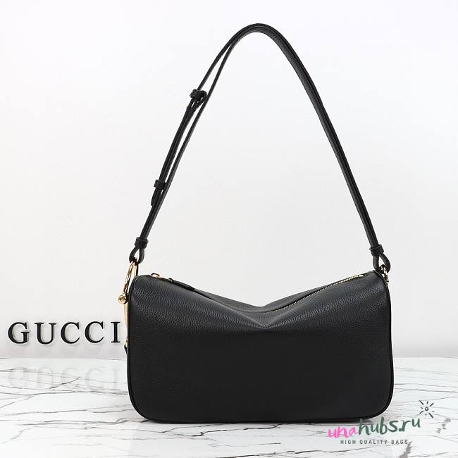 Gucci Half Horsebit medium shoulder bag black 31.5x17x12cm - 1