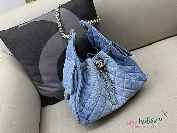 Chanel Small 25 Handbag Denim Blue 30x26x14cm