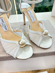 Jimmy Choo Sacaria 85MM Tulle Sandals White - 4