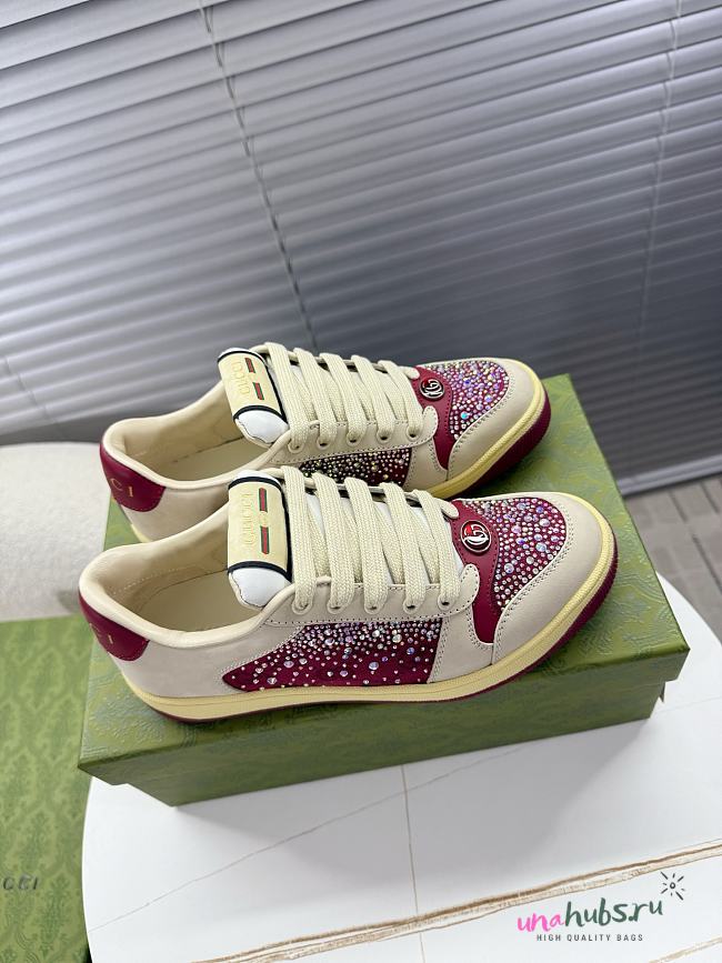 Gucci GG crystal Screener trainers ivory Sneaker - 1