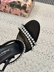 Dolce & Gabbana Black Rhinestone Chain 105 Sandals - 3