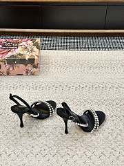 Dolce & Gabbana Black Rhinestone Chain 105 Sandals - 2
