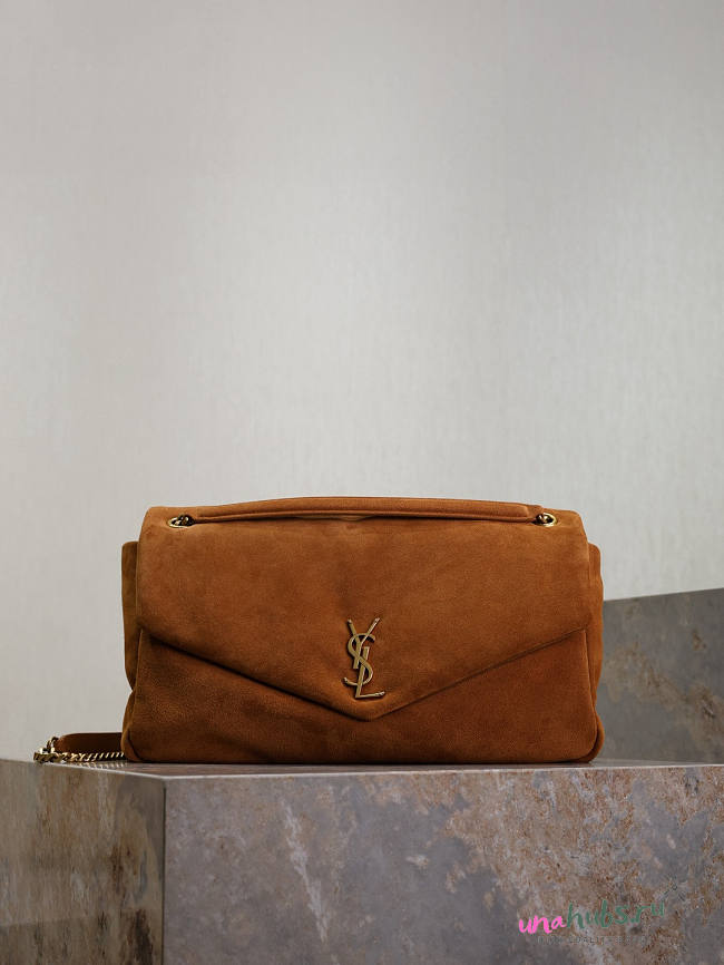 YSL Calypso Large Brown Suede 38×21×10cm - 1