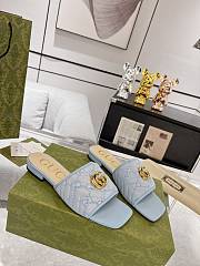 Gucci Marmont Jolie Slide Blue Sandals - 1