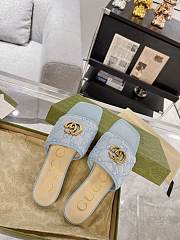 Gucci Marmont Jolie Slide Blue Sandals - 2