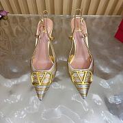Valentino Vlogo Signature Metallic Slingback Pumps 80mm - 2