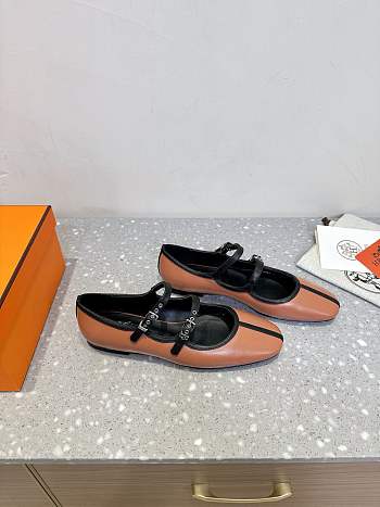 Hermes Lilia ballet Beige flat 