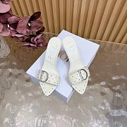 Dior White Leather Heel 8.5cm - 3