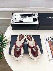 Chanel Burgundy Flip-flops - 1