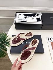 Chanel Burgundy Flip-flops - 4