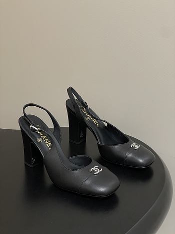 Chanel Slingback Black Pump 9cm
