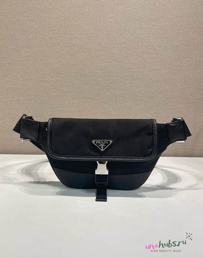 Prada leather-trim Belt Bag 18x15x5cm - 1