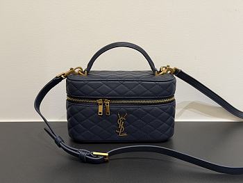 YSL Gaby vanity bag lambskin in Blue 18x11x6.5cm