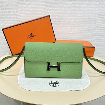 Hermes Constance long wallet Pink Green 20.5x13x2cm