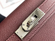 Hermes Kelly Mini Burgundy Silver Epsom 19cm - 2