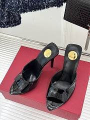 YSL Romy Mules In Patent Leather Black 9cm - 4