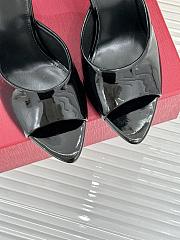 YSL Romy Mules In Patent Leather Black 9cm - 3