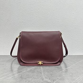 Celine Soft Triomphe Besace Burgundy 32x7x27cm