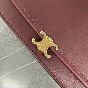 Celine Soft Triomphe Besace Burgundy 32x7x27cm - 5