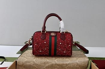Gucci Ophidia crystals small boston bag 21x13x11cm
