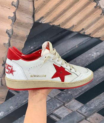 Golden Goose Men's Ball Star in white leather 