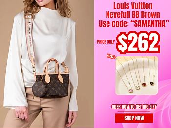 Louis Vuitton Nevefull BB Brown Monogram Pink Strap - 24 x 14 x 9cm