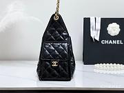 Chanel Small 25 Handbag Black Gold Lambskin 30x26x14cm - 3