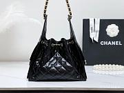 Chanel Small 25 Handbag Black Gold Lambskin 30x26x14cm - 2