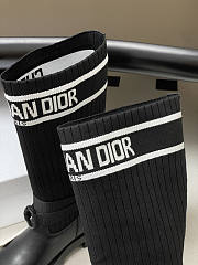 Dior D-Major Boot Black Calfskin with Black and White - 5