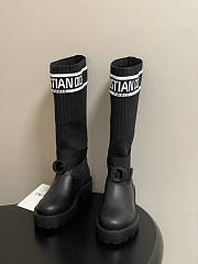 Dior D-Major Boot Black Calfskin with Black and White - 4