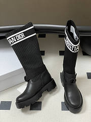 Dior D-Major Boot Black Calfskin with Black and White - 3