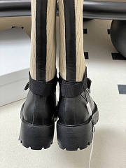 Dior D-Major Boot Black Calfskin with Black and beige - 2
