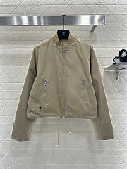 Dior Jacket with Scarf Collar Beige Padded  - 3