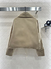 Dior Jacket with Scarf Collar Beige Padded  - 2