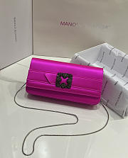 Manolo Blahnik Gothisi Fuchsia Satin Clutch 24x12x3cm - 1