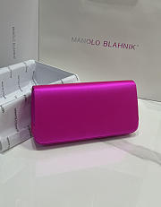 Manolo Blahnik Gothisi Fuchsia Satin Clutch 24x12x3cm - 4