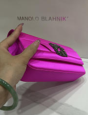 Manolo Blahnik Gothisi Fuchsia Satin Clutch 24x12x3cm - 3
