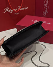 Roger Vivier Viv Choc Mini Black Satin Clutch 21x11.5x5cm - 5