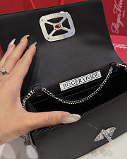 Roger Vivier Viv Choc Mini Black Satin Clutch 21x11.5x5cm - 4
