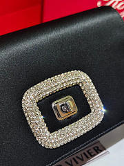 Roger Vivier Viv Choc Mini Black Satin Clutch 21x11.5x5cm - 3