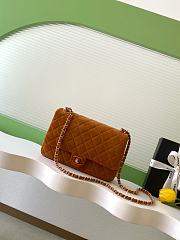 Chanel Flap Bag Brown Suede 26x18x7cm - 1