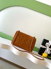Chanel Flap Bag Brown Suede 26x18x7cm - 4