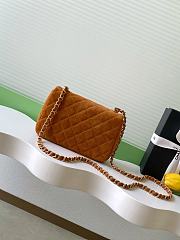 Chanel Small Flap Bag Brown Suede 20x14x6cm - 5