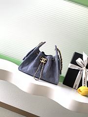 Chanel Mini 25 Handbag Blue Suede 22x20x12.5cm - 1