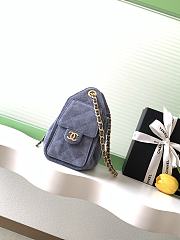 Chanel Mini 25 Handbag Blue Suede 22x20x12.5cm - 4