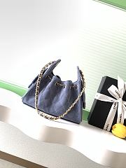 Chanel Mini 25 Handbag Blue Suede 22x20x12.5cm - 2
