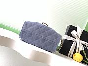 Chanel Mini 25 Handbag Blue Suede 22x20x12.5cm - 3